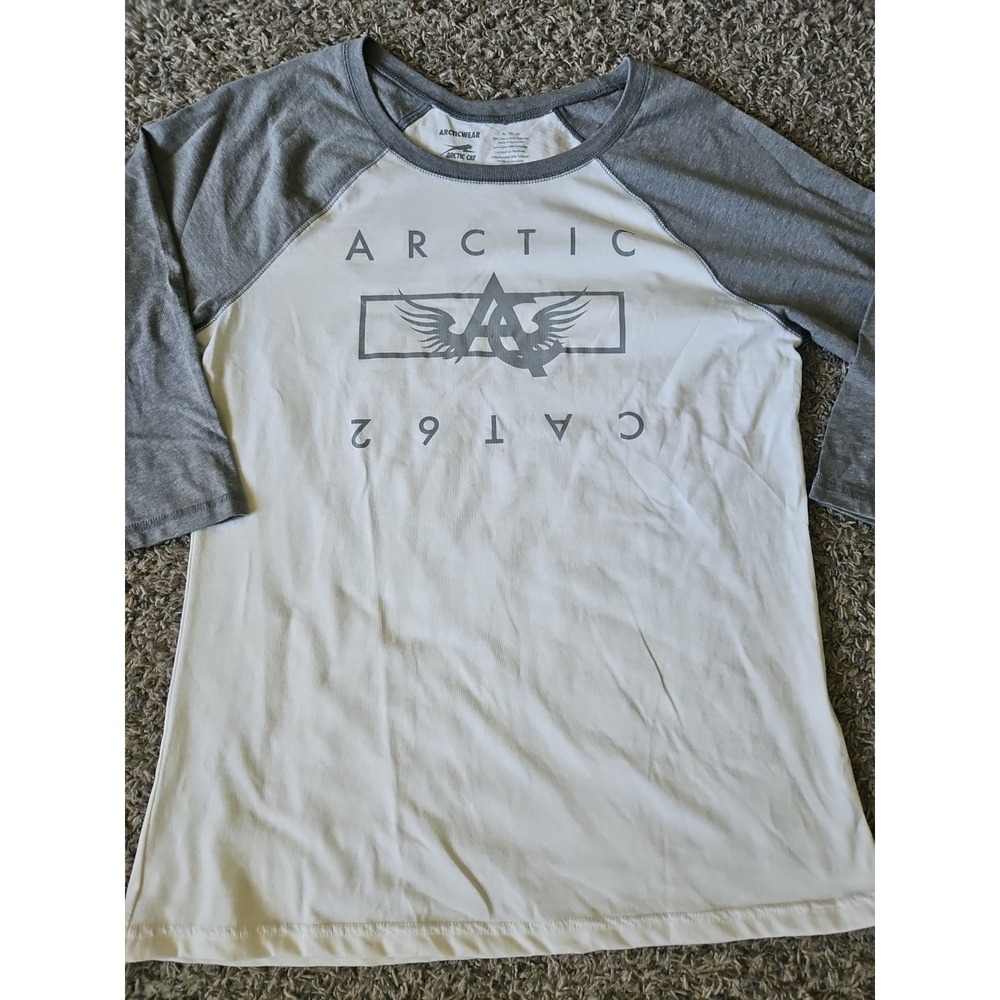 Arctic Cat62 Womens Xl Shirt With Gray Sleeve 3/4 Length Sleeve Snowmobile